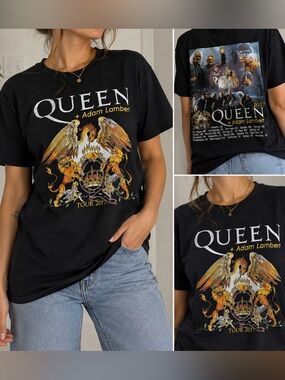 Queen + Adam Lambert 2017 Tour Band Tee Size Medium